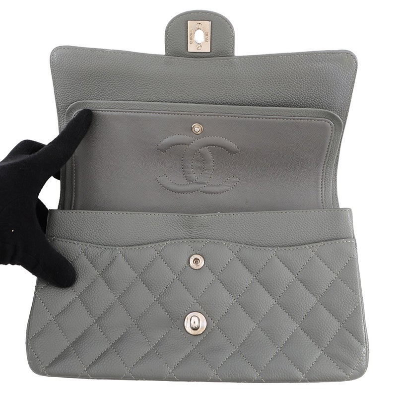 シャネル チェーンショルダーバッグ マトラッセ25 ココマーク ダブルチェーン キャビアスキン A01112 CHANEL