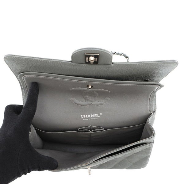 シャネル チェーンショルダーバッグ マトラッセ25 ココマーク ダブルチェーン キャビアスキン A01112 CHANEL