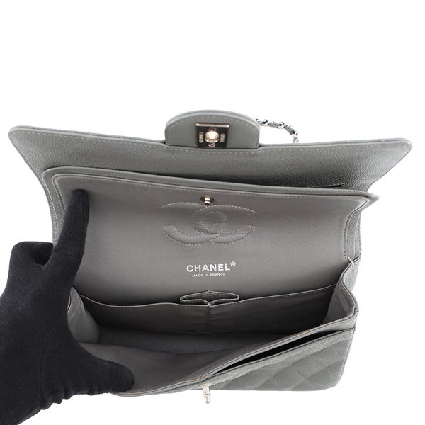 シャネル チェーンショルダーバッグ マトラッセ25 ココマーク ダブルチェーン キャビアスキン A01112 CHANEL