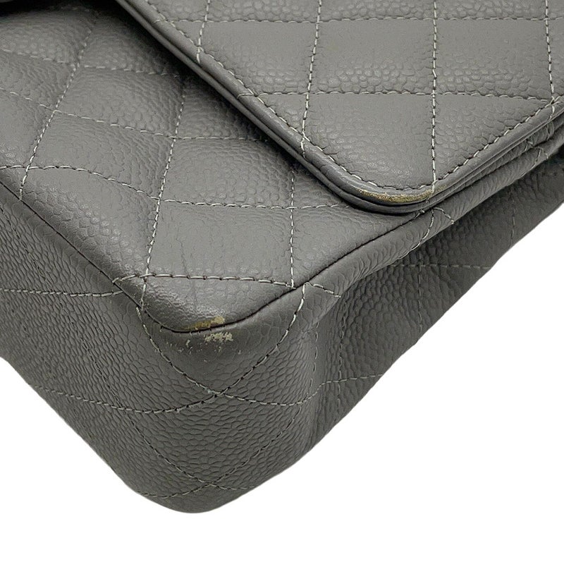 シャネル チェーンショルダーバッグ マトラッセ25 ココマーク ダブルチェーン キャビアスキン A01112 CHANEL