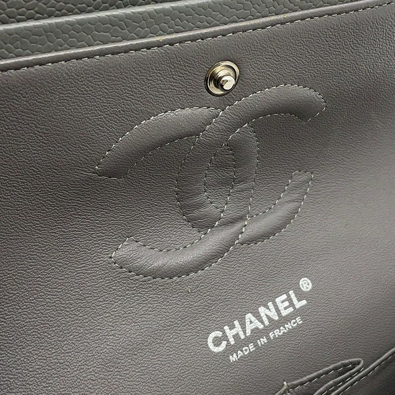 シャネル チェーンショルダーバッグ マトラッセ25 ココマーク ダブルチェーン キャビアスキン A01112 CHANEL