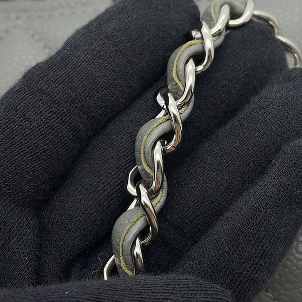 シャネル チェーンショルダーバッグ マトラッセ25 ココマーク ダブルチェーン キャビアスキン A01112 CHANEL