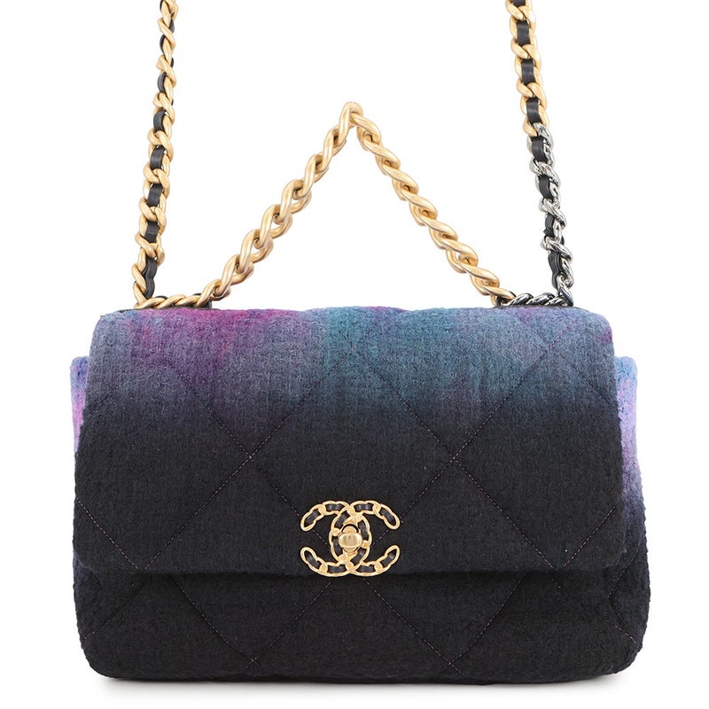 シャネル チェーンショルダーバッグ マトラッセ ココマーク CHANEL19 ツイード AS1160 CHANEL 2way 黒