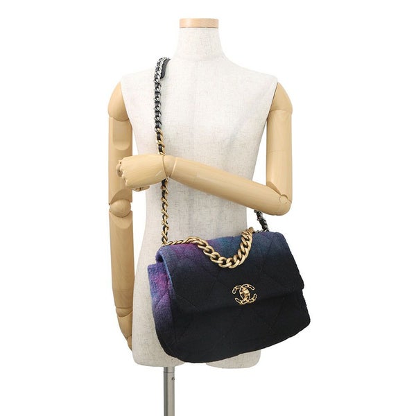 シャネル チェーンショルダーバッグ マトラッセ ココマーク CHANEL19 ツイード AS1160 CHANEL 2way 黒