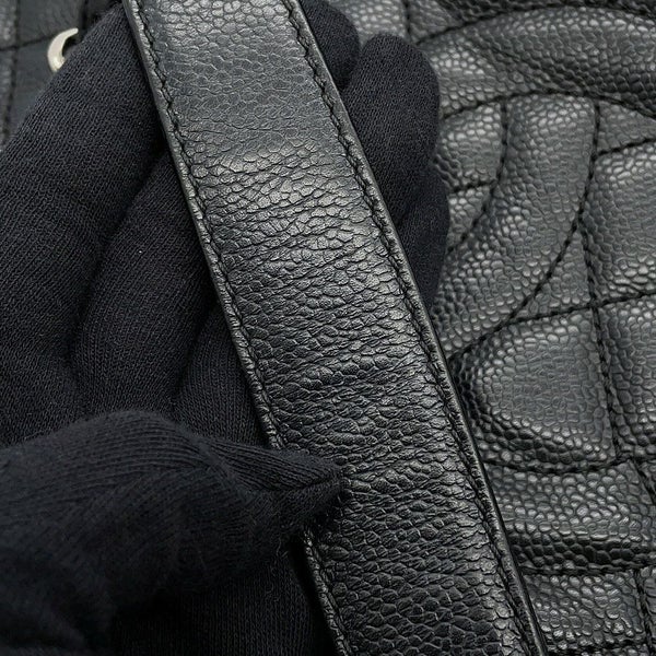 シャネル チェーントートバッグ ココマーク マトラッセ GST キャビアスキン A50995 CHANEL 黒