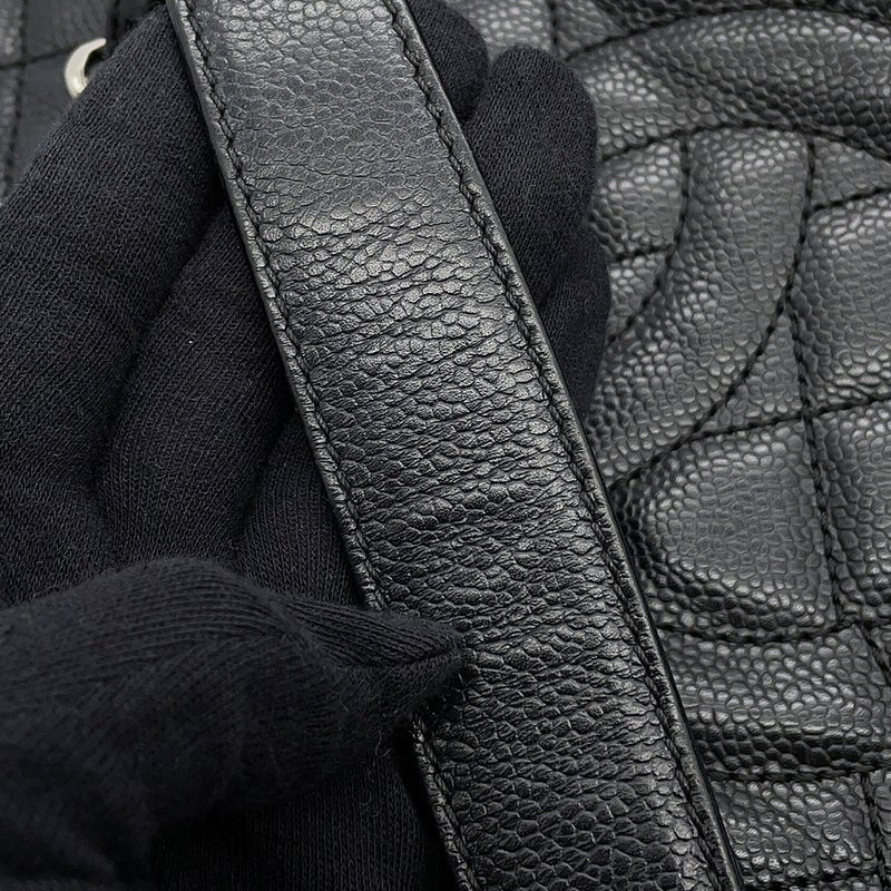 シャネル チェーントートバッグ ココマーク マトラッセ GST キャビアスキン A50995 CHANEL 黒