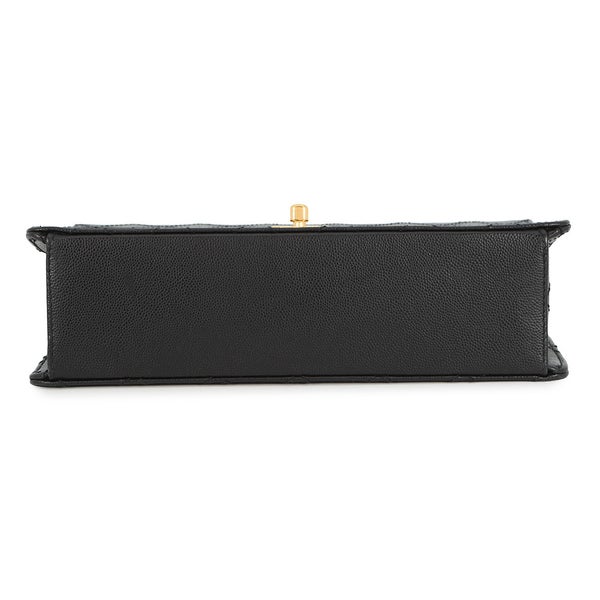 シャネル チェーンショルダーバッグ マトラッセ ココマーク シングルフラップ キャビアスキン CHANEL 黒