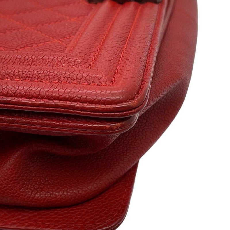 シャネル チェーンショルダーバッグ ココマーク マトラッセ ボーイシャネル ソフトキャビアスキン A67086 CHANEL