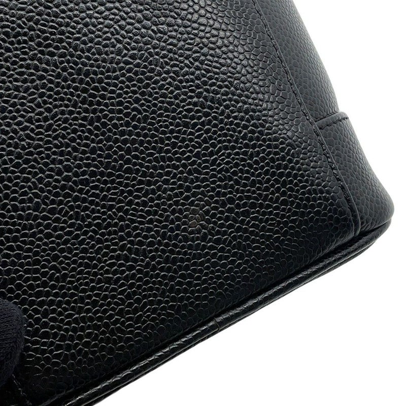 シャネル バニティバッグ ココマーク 縦型 キャビアスキン A01998 CHANEL 化粧ポーチ コスメポーチ 黒