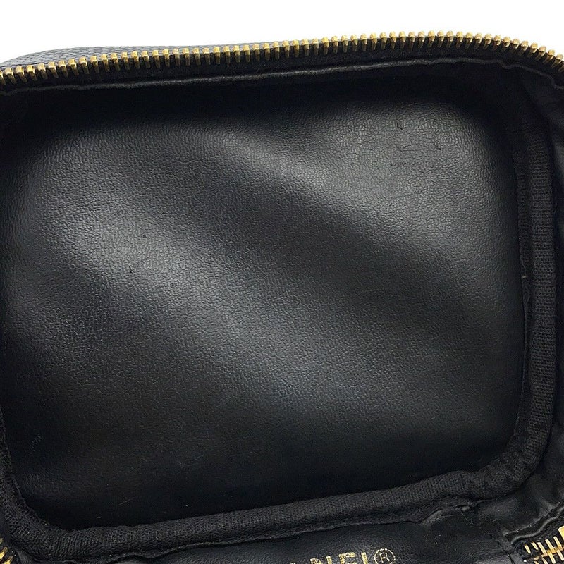 シャネル バニティバッグ ココマーク 縦型 キャビアスキン A01998 CHANEL 化粧ポーチ コスメポーチ 黒