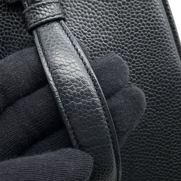 シャネル バニティバッグ ココマーク 縦型 キャビアスキン A01998 CHANEL 化粧ポーチ コスメポーチ 黒