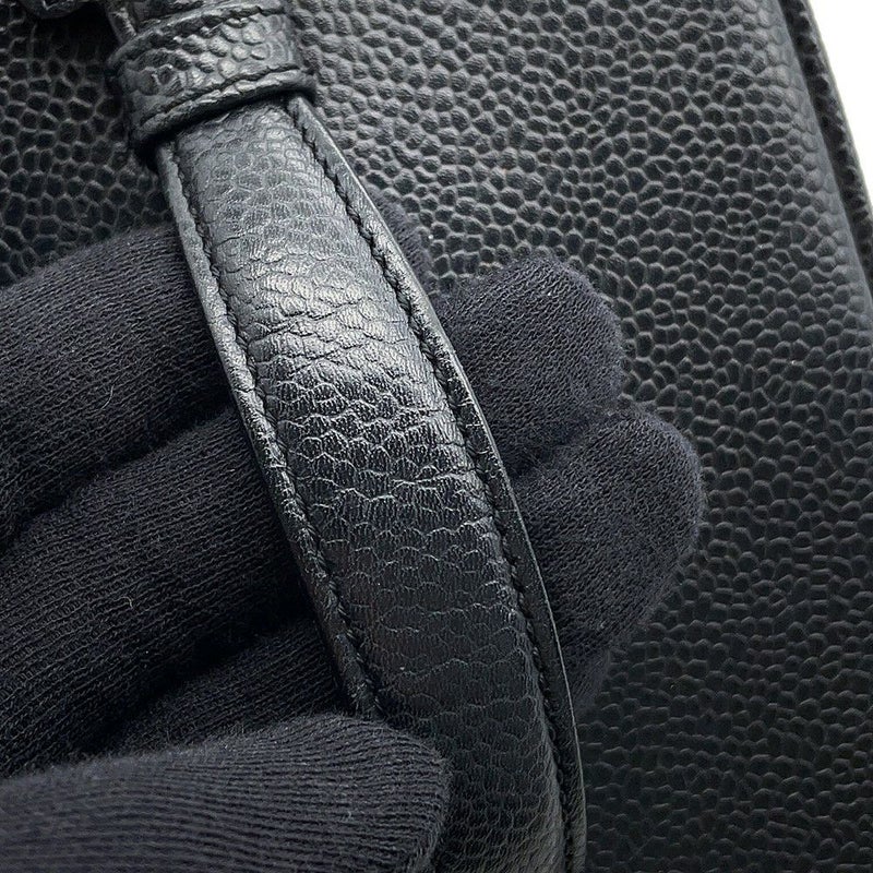 シャネル バニティバッグ ココマーク 縦型 キャビアスキン A01998 CHANEL 化粧ポーチ コスメポーチ 黒
