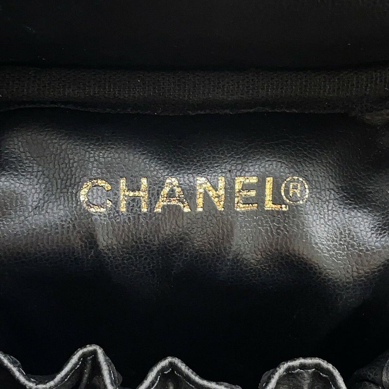 シャネル バニティバッグ ココマーク 縦型 キャビアスキン A01998 CHANEL 化粧ポーチ コスメポーチ 黒