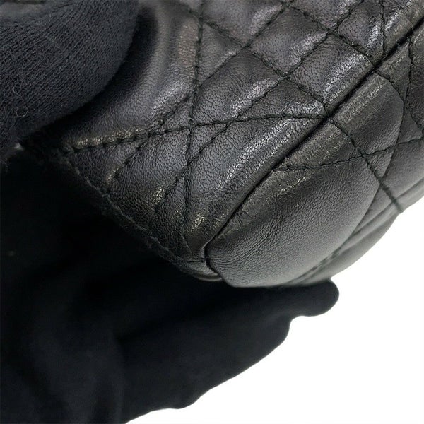 ディオール ハンドバッグ レディディオール カナージュ ミディアム レザー Christian Dior 2way 黒