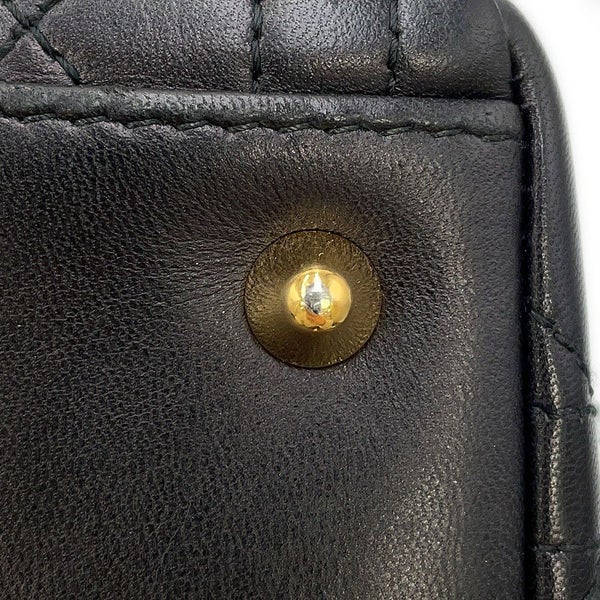 ディオール ハンドバッグ レディディオール カナージュ ミディアム レザー Christian Dior 2way 黒