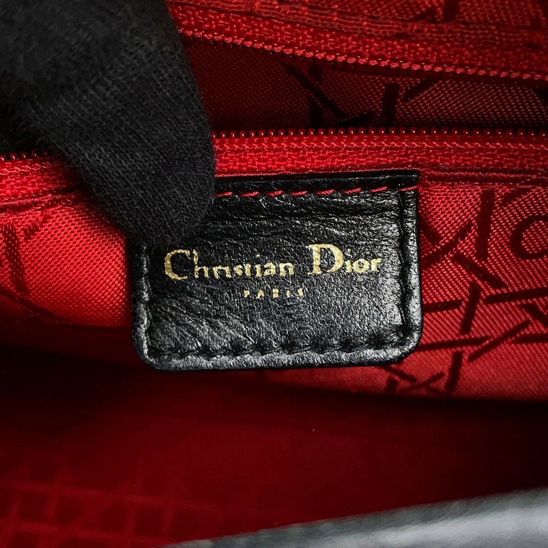 ディオール ハンドバッグ レディディオール カナージュ ミディアム レザー Christian Dior 2way 黒
