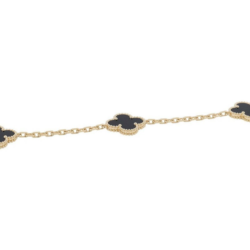 ヴァンクリーフ&アーペル ネックレス ヴィンテージ アルハンブラ ネックレス 10モチーフ オニキス K18YGイエローゴールド VCARA42700