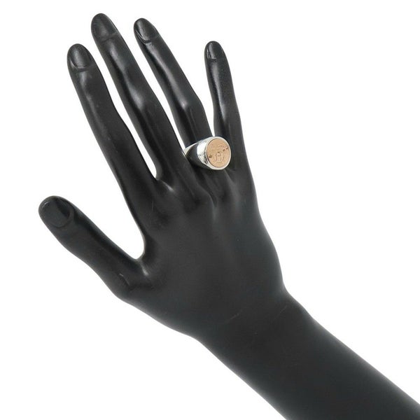 エルメス リング エクスリブリス シュヴァリエ リング SV925シルバー/K18PGピンクゴールド リングサイズ55 HERMES 指輪