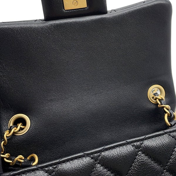 シャネル チェーンショルダーバッグ ミニマトラッセ ラムスキン AS1786 CHANEL ココボール 黒