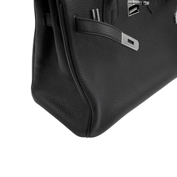 エルメス バーキン30 ブラック/シルバー金具 トリヨンクレマンス □L刻印 HERMES Birkin ハンドバッグ 黒