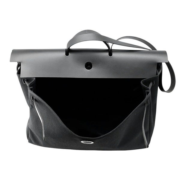 エルメス ショルダーバッグ エールバッグジップGM ブラック/シルバー金具 トワルミリタリー/ヴァッシュハンター W刻印 黒