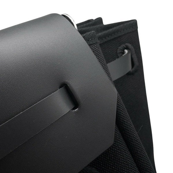 エルメス ショルダーバッグ エールバッグジップGM ブラック/シルバー金具 トワルミリタリー/ヴァッシュハンター W刻印 黒