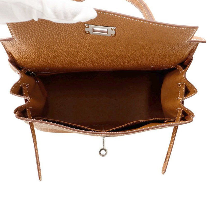 エルメス ハンドバッグ ケリー28 内縫い ゴールド/シルバー金具 トゴ K刻印 2wayショルダー