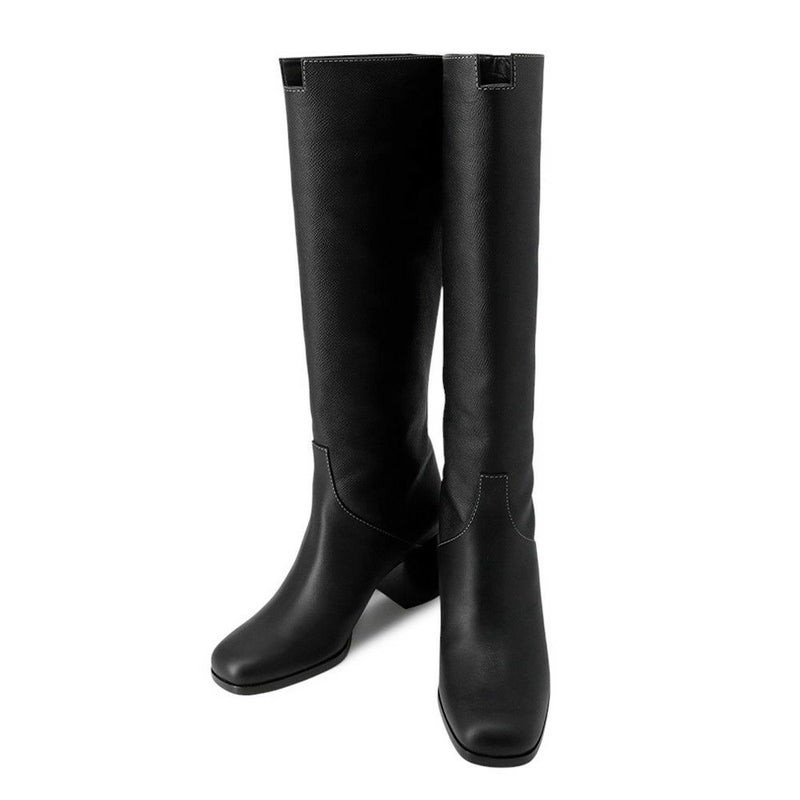 エルメス ブーツ フーレ 60 レザー レディースサイズ38 HERMES 靴 ロングブーツ 黒