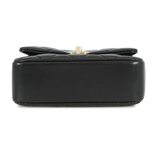 シャネル ハンドバッグ ココマーク マトラッセ ミニ トップハンドル シャイニーカーフレザー AS4543 2way 黒