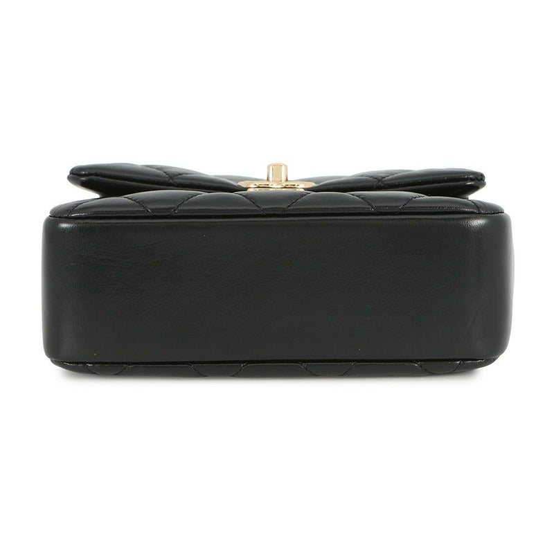 シャネル ハンドバッグ ココマーク マトラッセ ミニ トップハンドル シャイニーカーフレザー AS4543 2way 黒