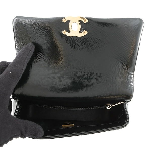 シャネル ハンドバッグ ココマーク マトラッセ ミニ トップハンドル シャイニーカーフレザー AS4543 2way 黒