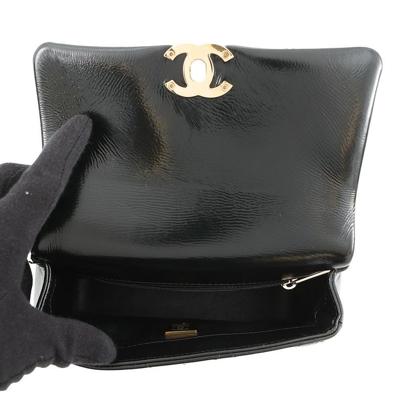 シャネル ハンドバッグ ココマーク マトラッセ ミニ トップハンドル シャイニーカーフレザー AS4543 2way 黒