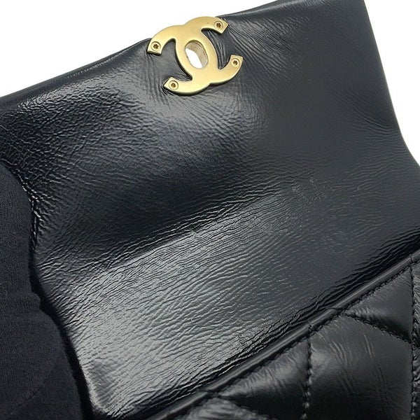 シャネル ハンドバッグ ココマーク マトラッセ ミニ トップハンドル シャイニーカーフレザー AS4543 2way 黒