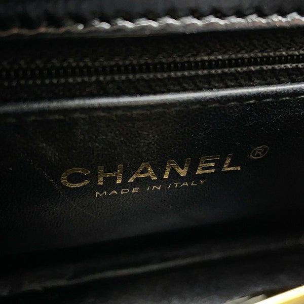 シャネル ハンドバッグ ココマーク マトラッセ ミニ トップハンドル シャイニーカーフレザー AS4543 2way 黒