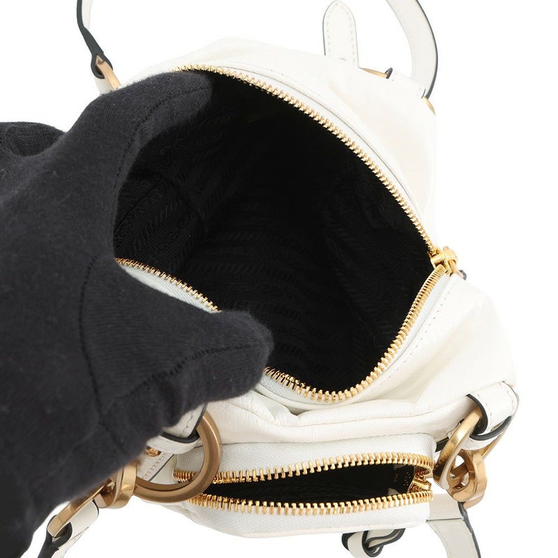 プラダ ハンドバッグ ダングル ミニバッグ レザー 1BB137 PRADA 白