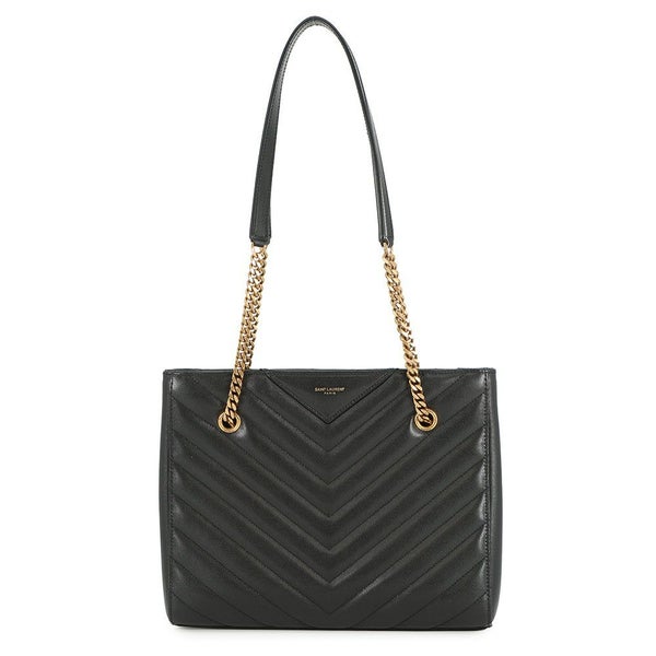 イヴサンローラン チェーントートバッグ トライベッカ Vステッチ レザー 568865 SAINT LAURENT PARIS 黒