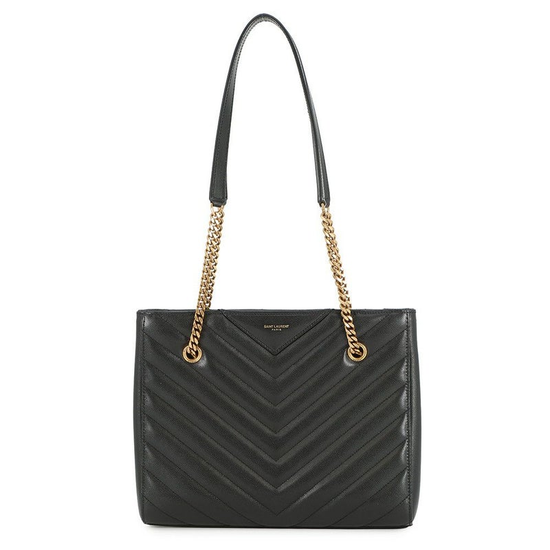 イヴサンローラン チェーントートバッグ トライベッカ Vステッチ レザー 568865 SAINT LAURENT PARIS 黒