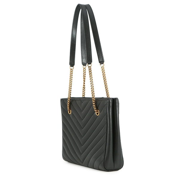 イヴサンローラン チェーントートバッグ トライベッカ Vステッチ レザー 568865 SAINT LAURENT PARIS 黒