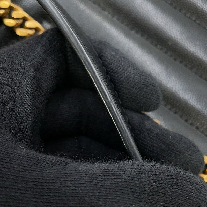 イヴサンローラン チェーントートバッグ トライベッカ Vステッチ レザー 568865 SAINT LAURENT PARIS 黒