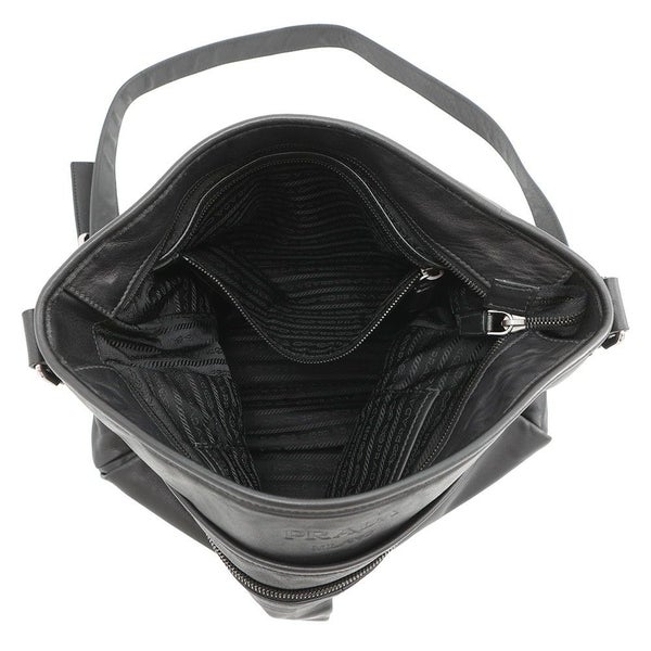 プラダ ショルダーバッグ ロゴ メッセンジャーバッグ レザー VA0959 PRADA 黒