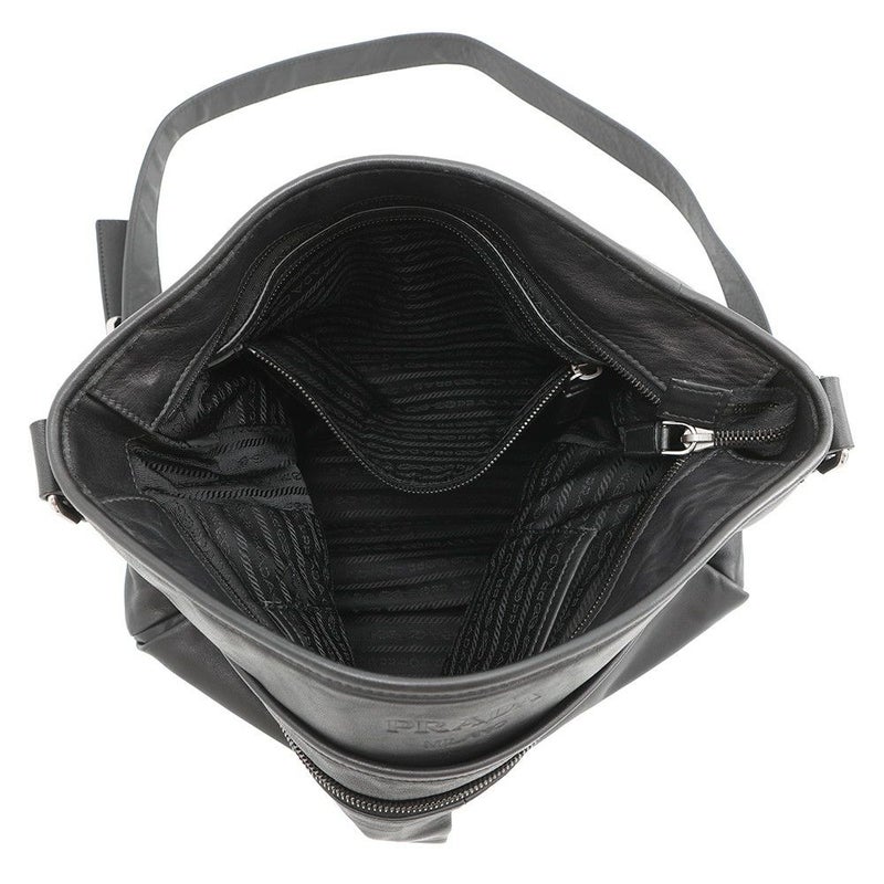プラダ ショルダーバッグ ロゴ メッセンジャーバッグ レザー VA0959 PRADA 黒