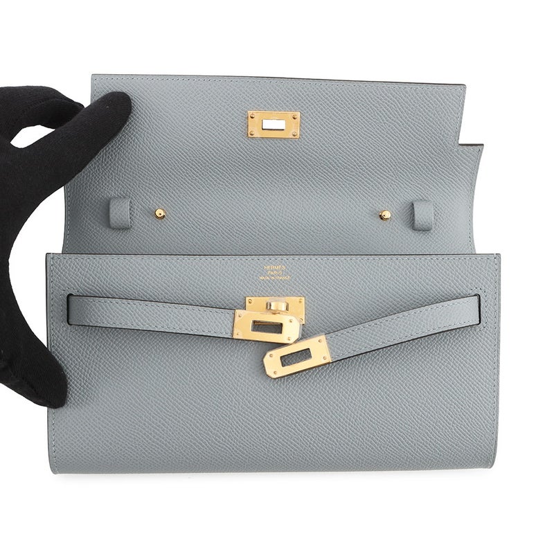 エルメス ケリーウォレット ロング トゥーゴー グリパンタン/ゴールド金具 エプソン K刻印 財布