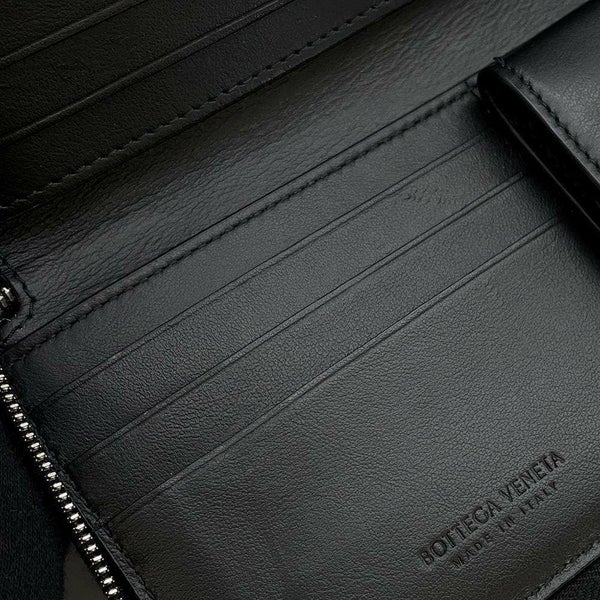 ボッテガヴェネタ 長財布 イントレチャート ジップアラウンドウォレット レザー 708612 BOTTEGA VENETA メンズ 黒