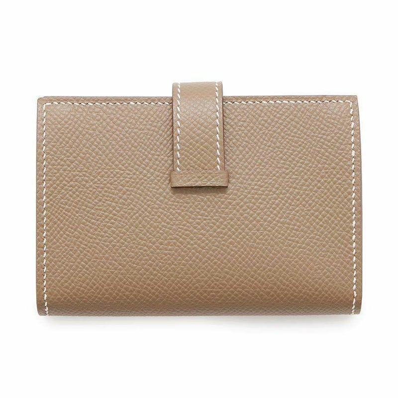 エルメス カードケース ベアン ミニ エトゥープ/ゴールド金具 エプソン Y刻印 HERMES 名刺入れ