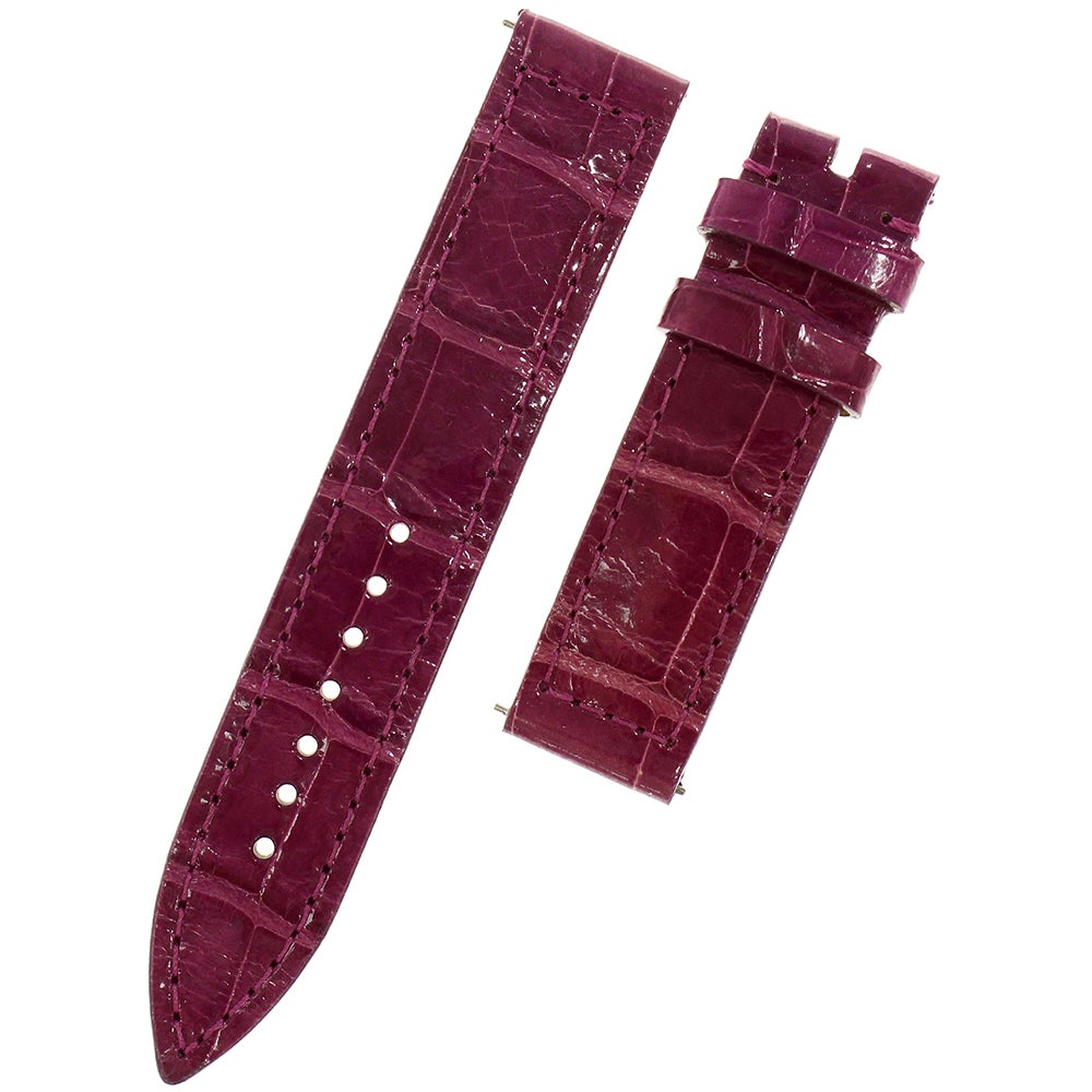 FRANCK MULLER レザーベルト 紫 フランクミュラー 替えベルト クロコダイル ロングアイランド 900用