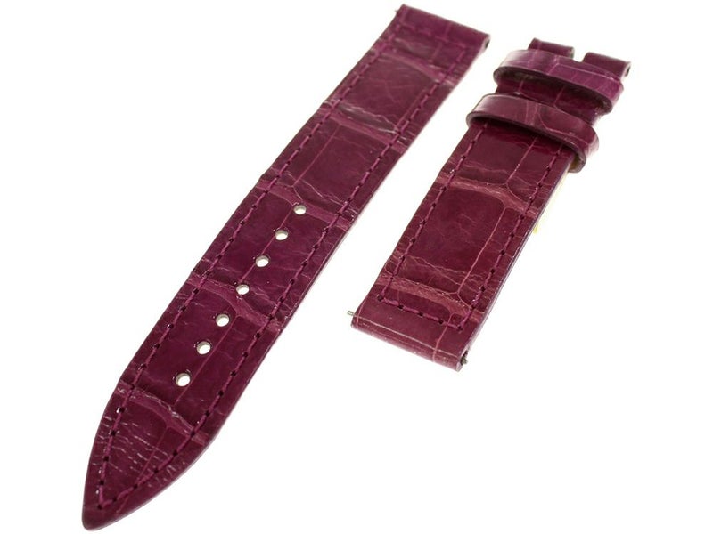 フランクミュラー 替えベルト クロコダイル ロングアイランド 900用 FRANCK MULLER 革ベルト パープル レディース 新型