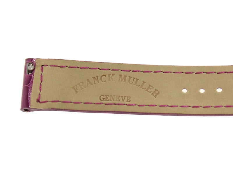 フランクミュラー 替えベルト クロコダイル ロングアイランド 900用 FRANCK MULLER 革ベルト パープル レディース 新型