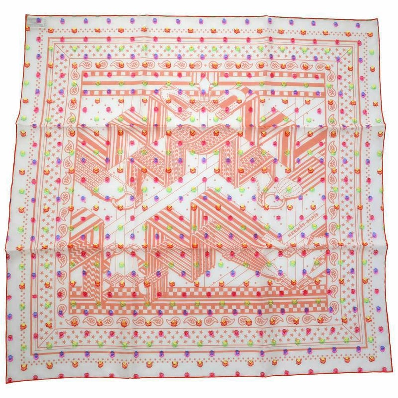 エルメス スカーフ カレ60 ジグザグのサングル レインボードット Zig Zag Pois Rainbow シルク アセテート 2023春夏