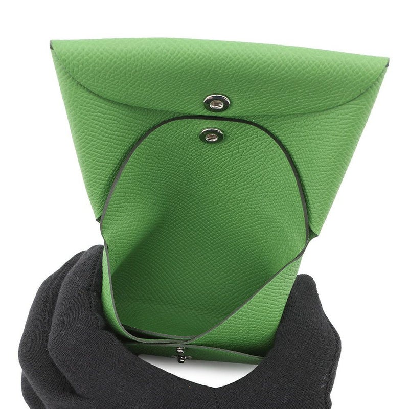 エルメス コインケース カルヴィ デュオ ヴェールユッカ/シルバー金具 エプソン K刻印 財布