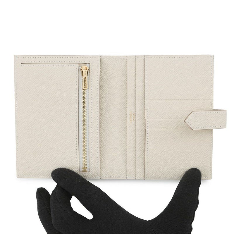 エルメス 二つ折り財布 ベアンコンパクト クレ/ピンクゴールド金具 エプソン W刻印